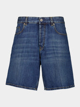 Miu Miu Blue Washed Denim Bermuda Shorts