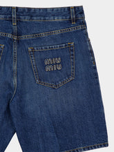 Miu Miu Blue Washed Denim Bermuda Shorts