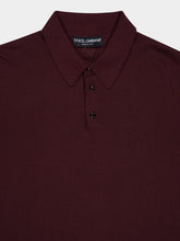 Dolce & Gabbana Burgundy Short Sleeve Cashmere Polo