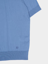 Dolce & Gabbana Celeste Blue Short-Sleeve Silk Polo Shirt