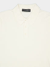 Dolce & Gabbana Natural White Silk Polo Shirt
