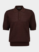 Dolce & Gabbana Brown Micro-Pattern Cotton Polo Shirt