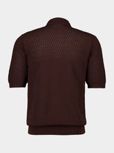 Dolce & Gabbana Brown Micro-Pattern Cotton Polo Shirt