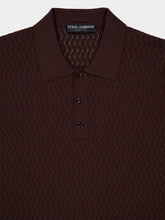 Dolce & Gabbana Brown Micro-Pattern Cotton Polo Shirt