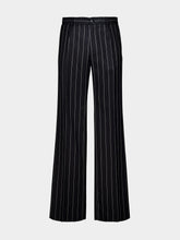 Dolce & Gabbana Black Pinstripe Wool Trousers