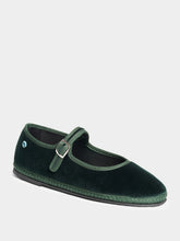 Piedaterre Mary Jane in Green Carnia Velvet