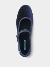 Piedaterre Blue Velvet Mary Jane Flats