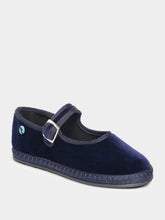 Piedaterre Mary Jane Bambino in Blue Mercantile Velvet