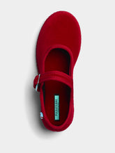 Piedaterre Mary Jane Bambino in Red Refosco Velvet