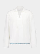 Commas White Frequency Embroidered Tie Shirt
