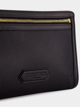 Tom Ford Black Grain Leather Pouch Bag