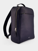 Tom Ford Navy Blue Grain Leather Backpack