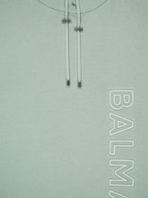 Balmain Logo-Embossed Green Cotton Hoodie