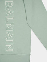 Balmain Logo-Embossed Green Cotton Hoodie
