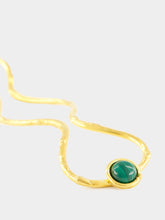 Sylvia Toledano Gold Wave Malachite Hair Pin