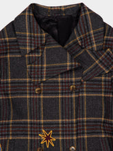 Paula Hazel Check Houndstooth Embroidered Coat