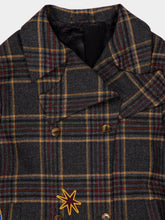 Paula Hazel Check Houndstooth Embroidered Coat