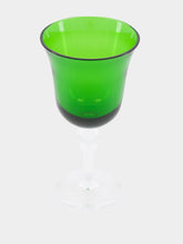 Mario Luca Giusti St. Moritz Bicolore Green Wine Glass