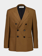 Ami Paris Hazelnut Wool Double-Breasted Twill Jacket