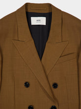 Ami Paris Hazelnut Wool Double-Breasted Twill Jacket