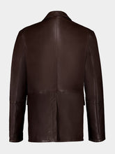 Ami Paris Dark Coffee Leather Blazer