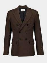 Ami Paris Dark Coffee Double-Breasted Jacket