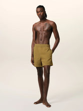 Ami Paris Havana Yellow Technical Beach Shorts