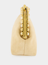 Cult Gaia Sand Una Suede Beaded Clutch