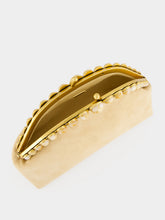 Cult Gaia Sand Una Suede Beaded Clutch