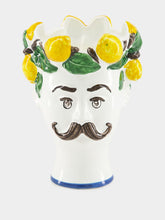 Les Ottomans Hand-Painted Ceramic Candle Men with Lemons
