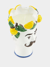 Les Ottomans Hand-Painted Ceramic Candle Men with Lemons