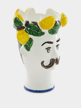 Les Ottomans Hand-Painted Ceramic Candle Men with Lemons