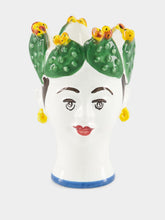 Les Ottomans Hand-Painted Ceramic Candle Woman with Cactus