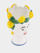 Les Ottomans Hand-Painted Ceramic Candle Women with Lemon
