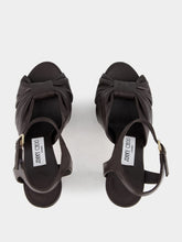Black Heloise Nappa Leather Platform Sandals | PDP - Fashion Clinic