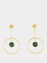 Paula Hestia Circular Gold-Plated Earrings with Stones