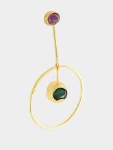 Paula Hestia Circular Gold-Plated Earrings with Stones