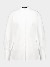 Balmain White Batwing Cotton Poplin Shirt