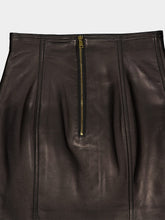 Balmain Black High-Waist Leather Mini Skirt