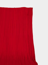 Balmain Rouge Carmin Pleated Viscose Midi Skirt