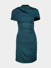 Balmain Emerald Green Draped Jersey Bodycon Dress