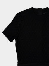 Balmain Black Quilted Knit Flared Mini Dress