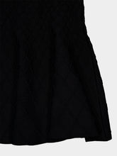 Balmain Black Quilted Knit Flared Mini Dress