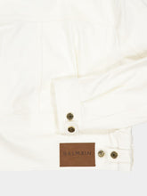 Balmain White Round Collar Denim Jacket
