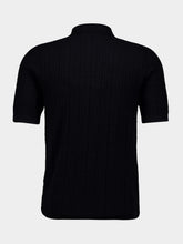 Balmain Black Monogram Knit Polo Shirt
