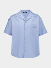 Balmain Blue Vintage Herringbone Poplin Shirt