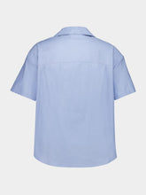 Balmain Blue Vintage Herringbone Poplin Shirt