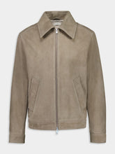 Ami Paris Beige Suede Zip-Up Jacket