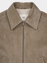 Ami Paris Beige Suede Zip-Up Jacket