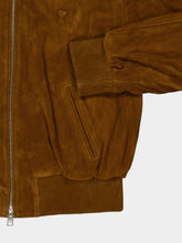 Ami Paris Hazelnut Suede Leather Zipped Jacket